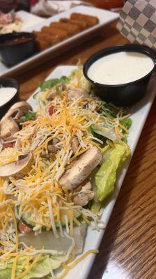 house salad with homemade ranch