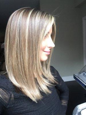 Cut and color by Cyndi at Pini Swissa Salon. The perfect "beige blonde!"