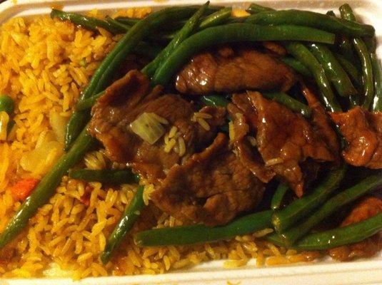 Beef & String Bean, Pork Fried Rice Combo