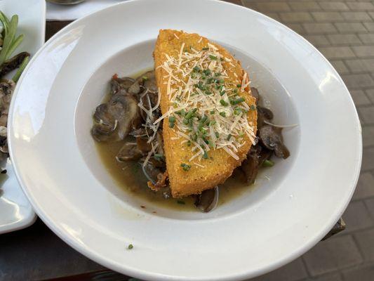 Fried Polenta with Rosemary Mushrooms