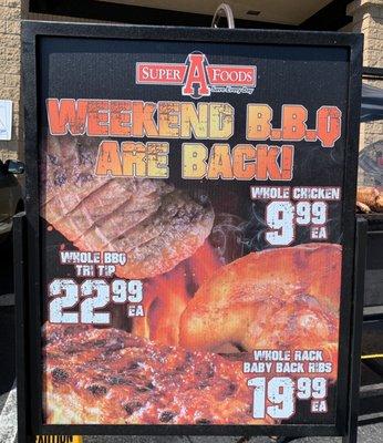 Latest prices for weekend BBQ. 03/2022