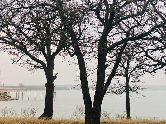 "The Fishing pier" stormy lake Nocona