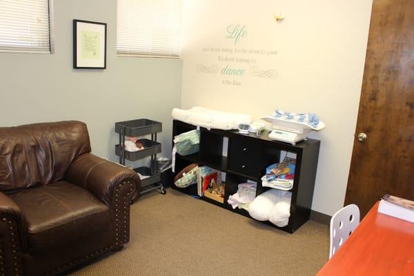 Consult rooms at the Arizona Breastfeeding Center.  We have nursing pillows on hand, in case  you forget your favorite pillow!