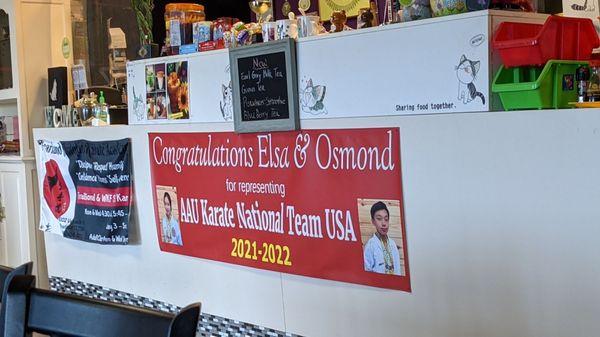 Elsa and Osmond at Karate competition