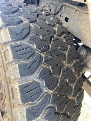 Tire with nail