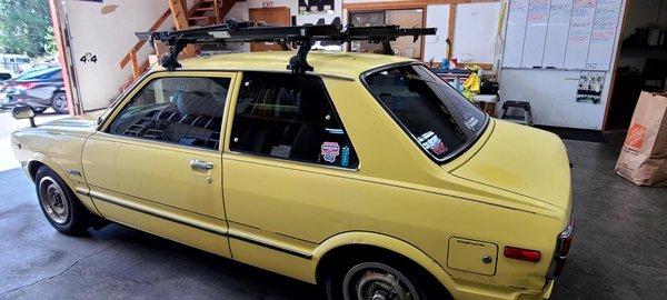 1980 Toyota Tercel, after being tinted with CTX Film (ceramic) to help with heat rejection.