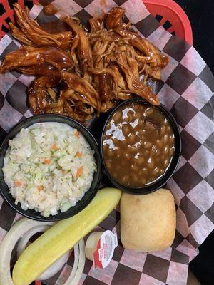 Barbecue chicken and sides