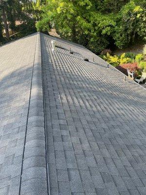 CertainTeed Landmark Roofing with baffle ridge venting.