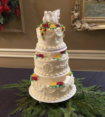 Recreation of our wedding cake from 50 years ago.