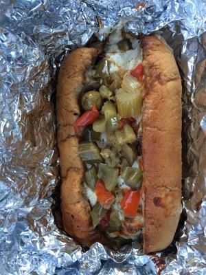 Italian beef, cheesy, juicy, hot