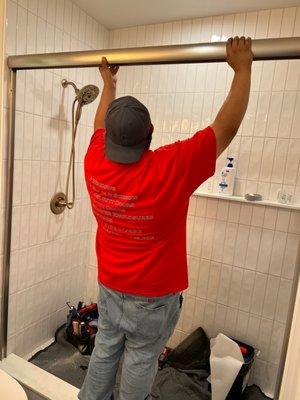 New Shower door install.