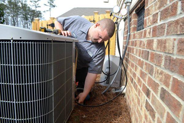 New HVAC System Installation of air conditioning and heating systems.