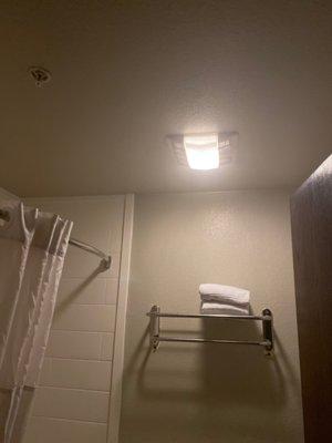 Super dimmed light in the bathroom and loud fan