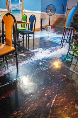 Hellshire Cuisine 3d  water fall flooring