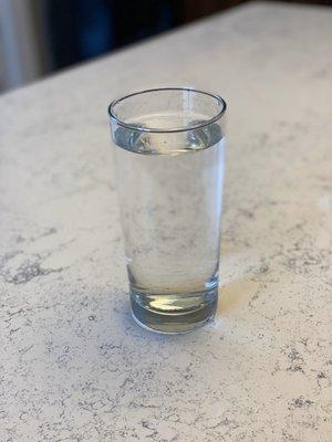 An actual glass of water from Water one...it tasted excellent ... and was more refreshing to get good service.  #unfiltered   :)