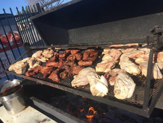 Barbecue chicken and tri tips!