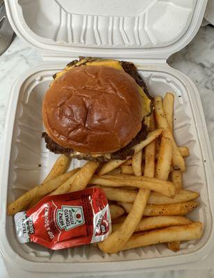 Ooey Gooey Smashburger and fries