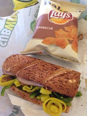 BBQ Baked Lay's & 1/2 of my footlong