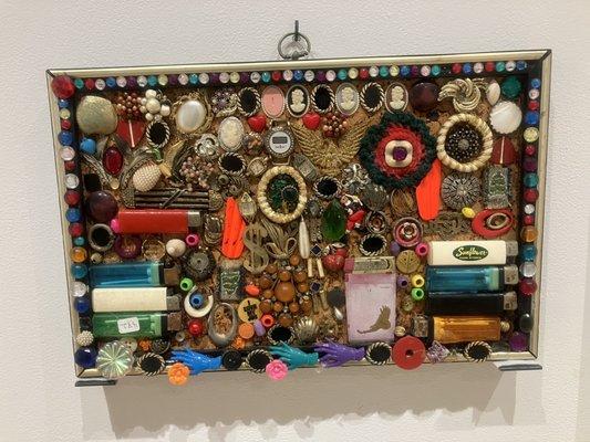 L.V. Hull, Untitled, Found Objects  Applied To  Cork Board, 1999