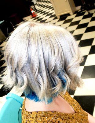 Pearl blondes with a touch of blue hidden underneath