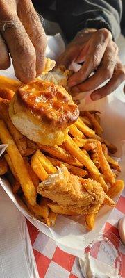 4pc Tenders Meal with fries and biscuit