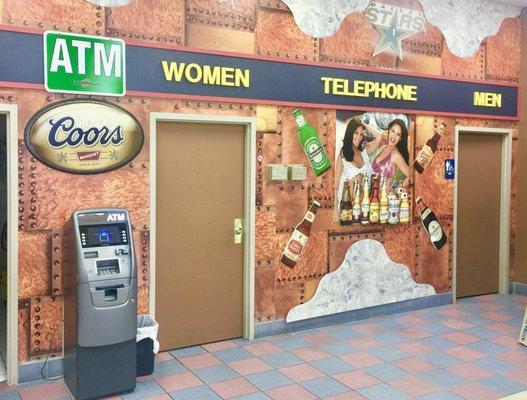 ATM & Restrooms.