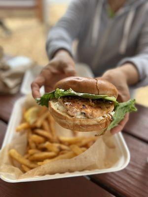 Sockeye salmon burger ($16.79)  IG: @ohmyono