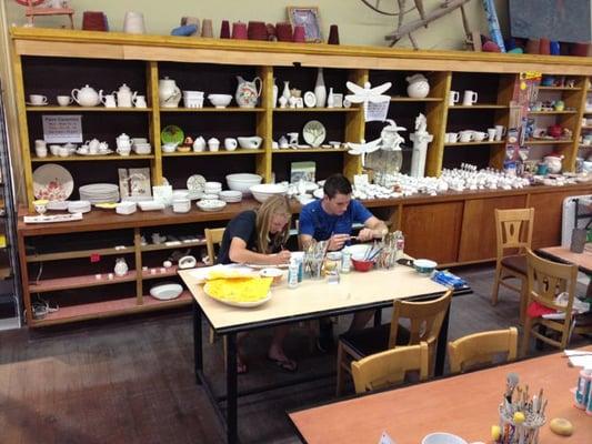 Paint your own ceramics anytime! NO studio, glazing, or firing fees. Over 500 pieces to choose from. Walk in or book your party.