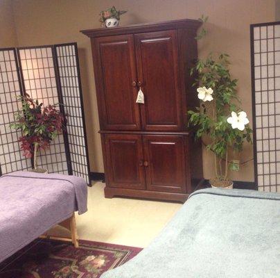 One of our two beautiful couples massage rooms.