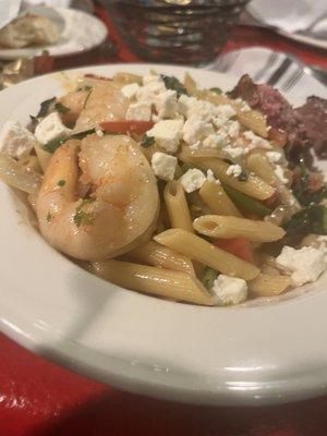 Penne with 14$ shrimp