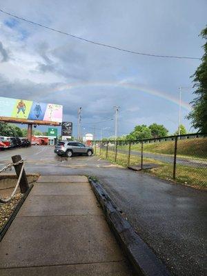 Luck of the Irish right over Tad's Bar...