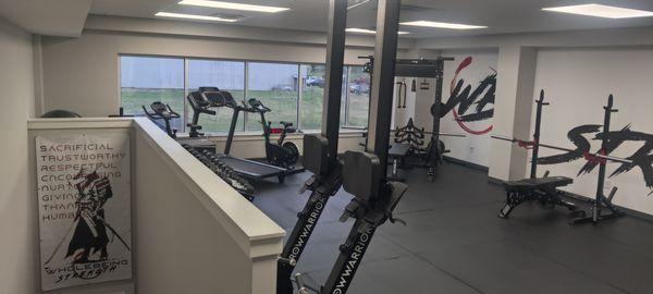 Our newly remodeled upstairs gym and brand new equipment.