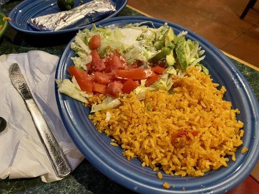 Rice and salad