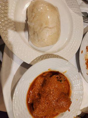 Peanut soup and fufu after an incorrect order.