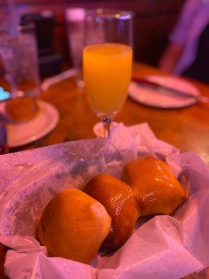 Mimosa & bread rolls