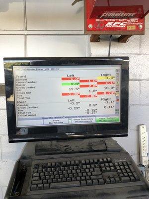 "Manufacture specific" alignment specs after EZ TIRE alignment