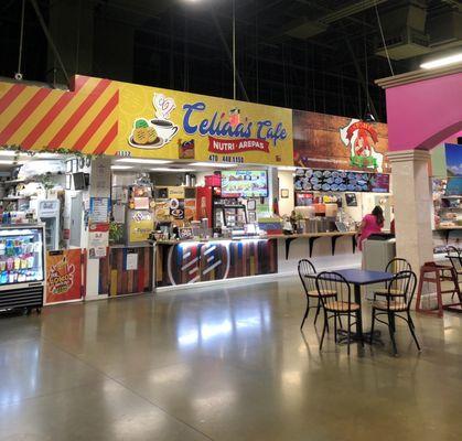 The restaurant is located in the food court, with plenty of offerings for everyone.