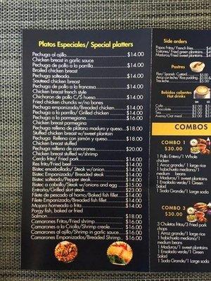 Special Platter Menu