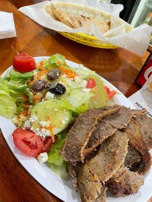 Gyro platter with double salad