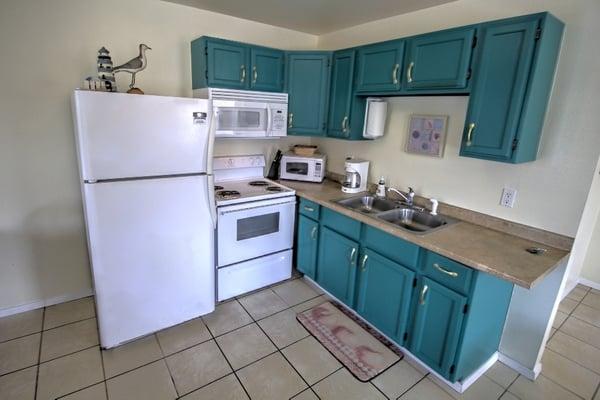 A full kitchen in each condo!