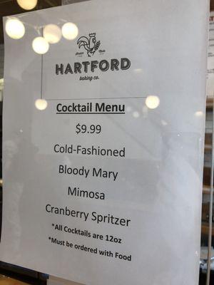 Cocktail menu