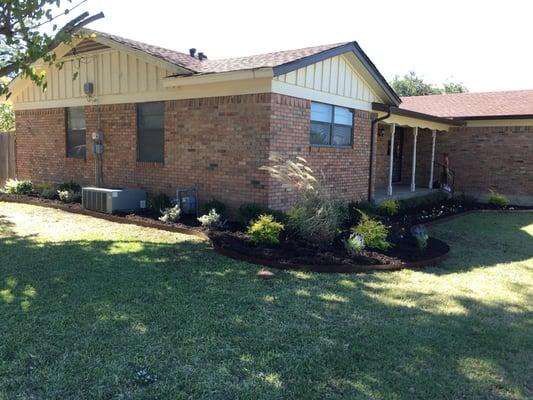 This is the after picture of the landscaping we installed.