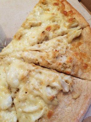 Crab pizza, yumm!