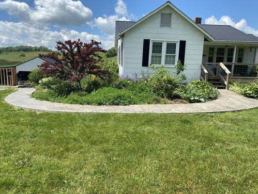 Stamped concrete walk