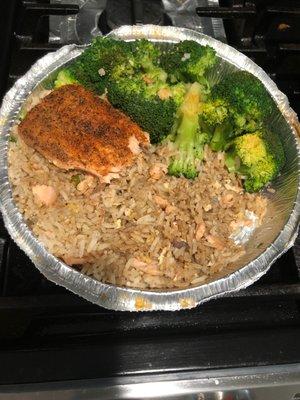 Salmon fried rice (next day)