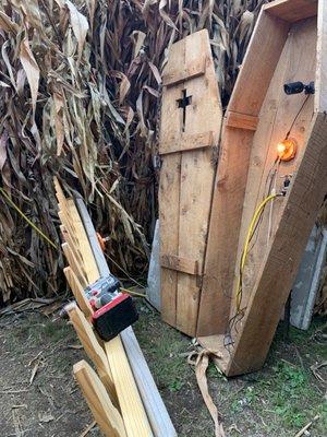 Drill in the middle of the children's corn maze