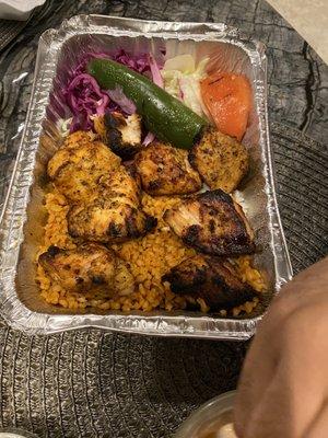 Chicken Shish Kebab - cooked with spices. Nothing special