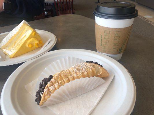 Mango mousse, cannoli & coffee