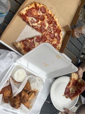 Pizza and wings