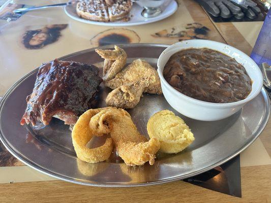 Big Azz Gumbo, Ribs, Chicken, Catfish and Cornbread